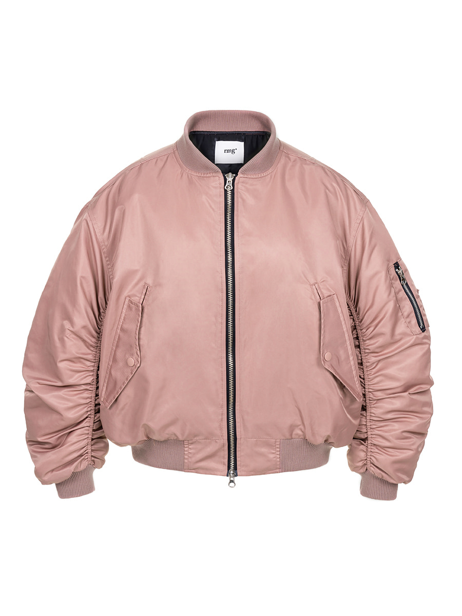 Oversized Shirring MA-1 (Pink)